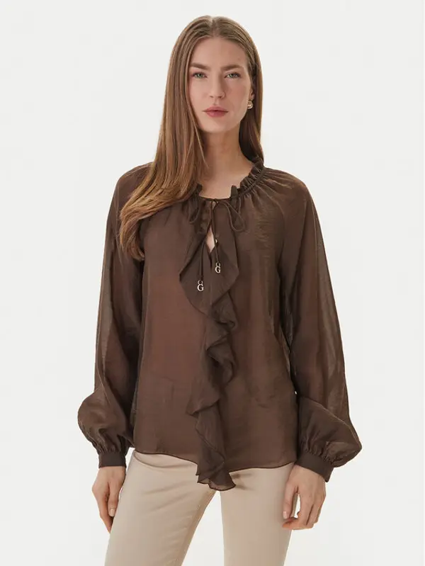 Guess Guess Majica W6GH28 W1844 Smeđa Regular Fit