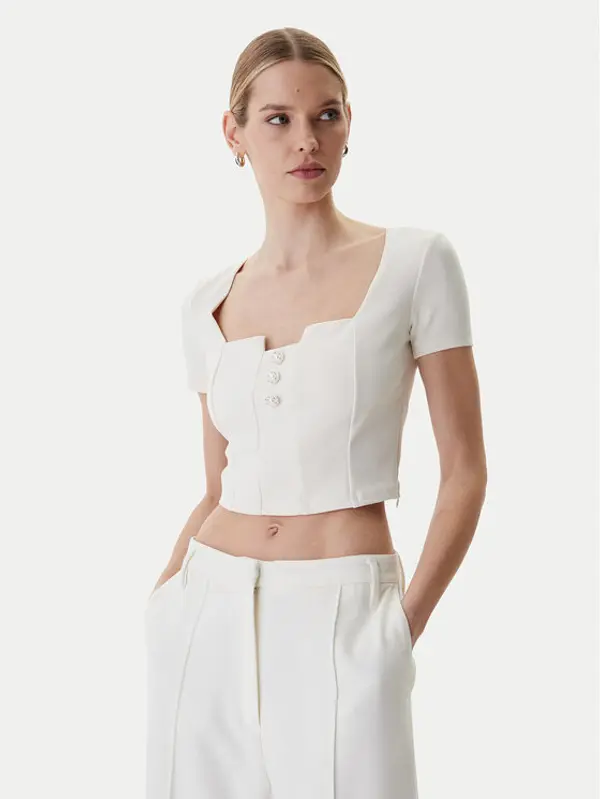 Guess Guess Majica W6RP08 KCBO2 Écru Classic Fit