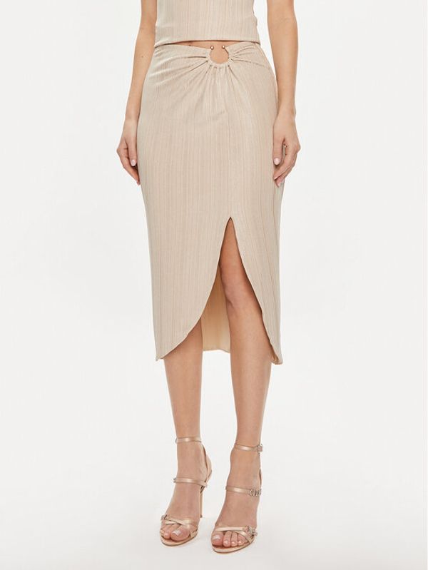 Guess Guess Midi suknja Cristina W4GD73 KBYZ0 Bež Regular Fit