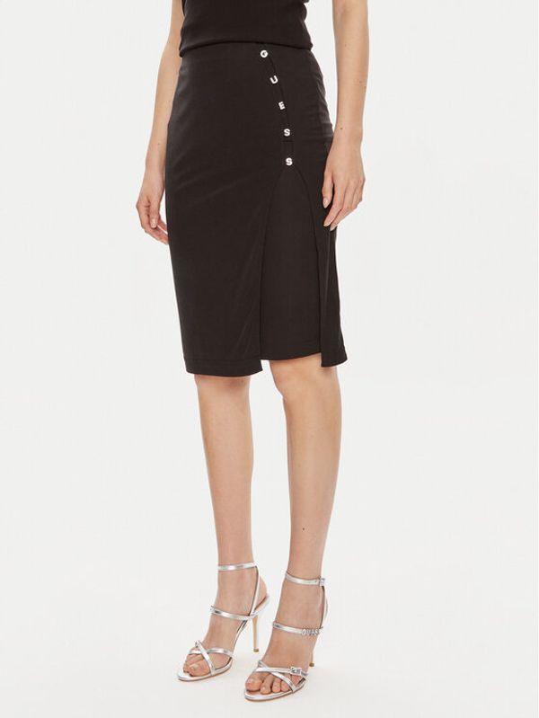 Guess Guess Midi suknja Elis W4YD53 KAQL2 Crna Slim Fit