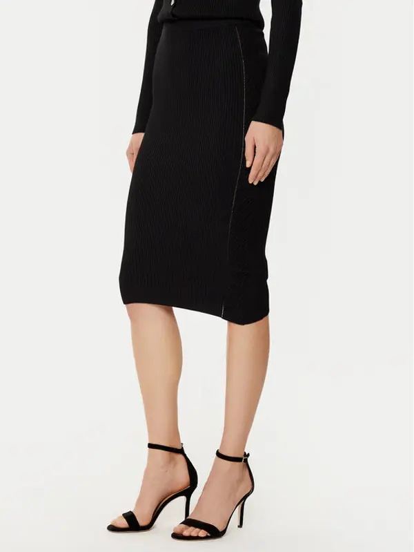 Guess Guess Midi suknja W5RD15 Z2V62 Crna Slim Fit