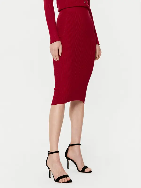 Guess Guess Midi suknja W5RD15 Z2V62 Crvena Slim Fit