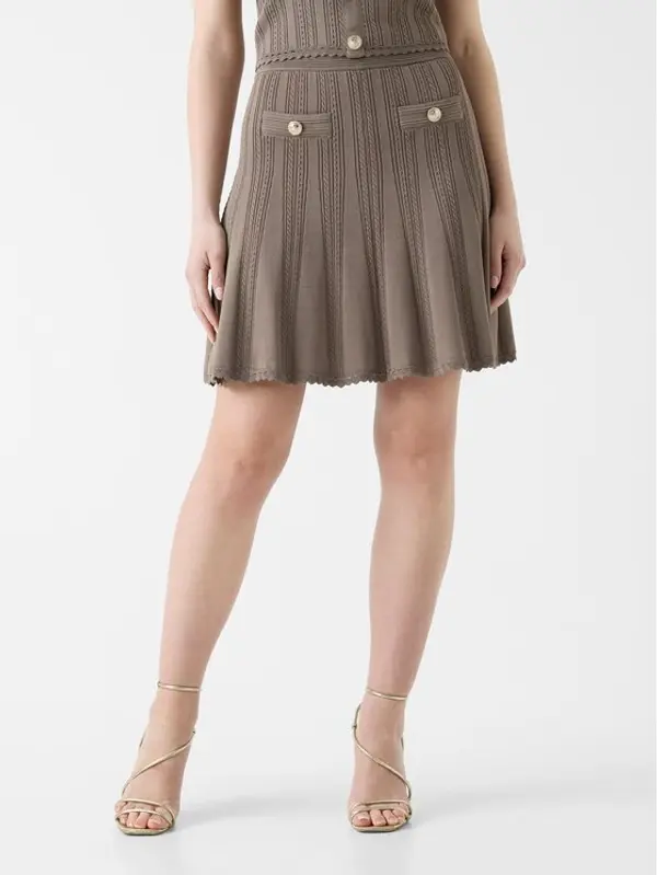 Guess Guess Mini suknja 183312 Bež Classic Fit