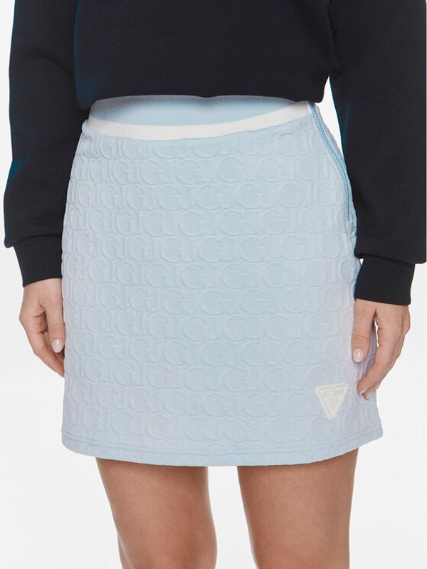 Guess Guess Mini suknja Cheri V4RD01 KBSL0 Svijetloplava Regular Fit
