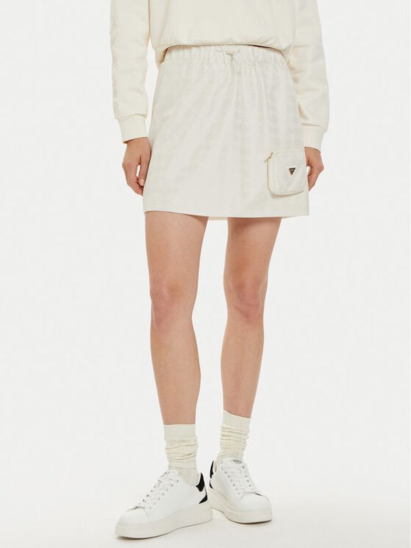 Guess Guess Mini suknja V4BD00 WGLW2 Écru Regular Fit