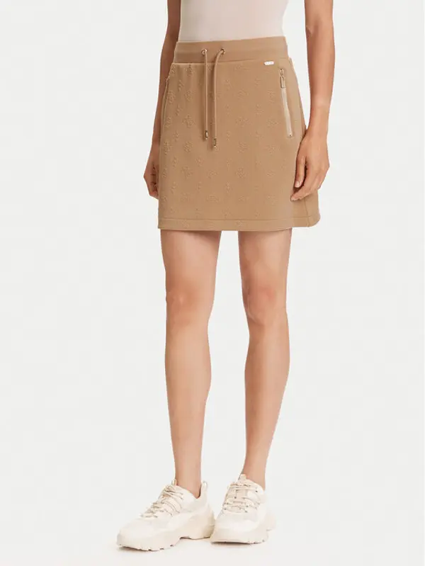 Guess Guess Mini suknja V5YD03 KBSL2 Smeđa Regular Fit