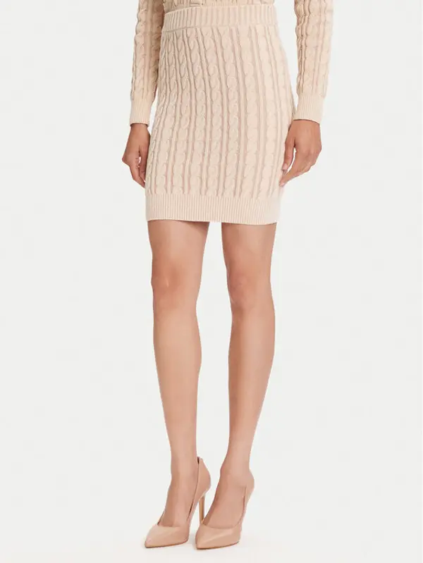 Guess Guess Mini suknja W5YD68 Z3OU0 Bež Regular Fit