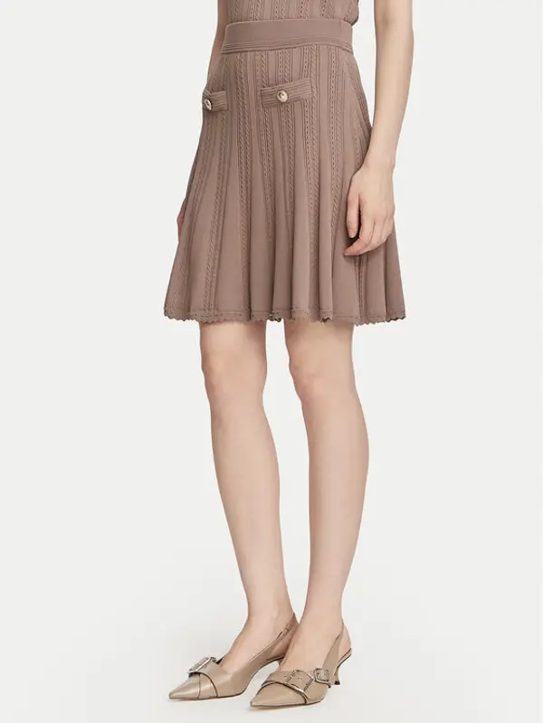 Guess Guess Mini suknja W6YD21 Z0971 Tamno bež Regular Fit