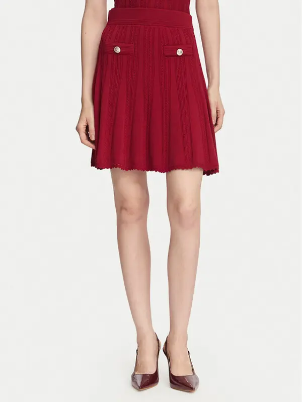 Guess Guess Mini suknja W6YD21 Z0971 Tamnocrvena Regular Fit