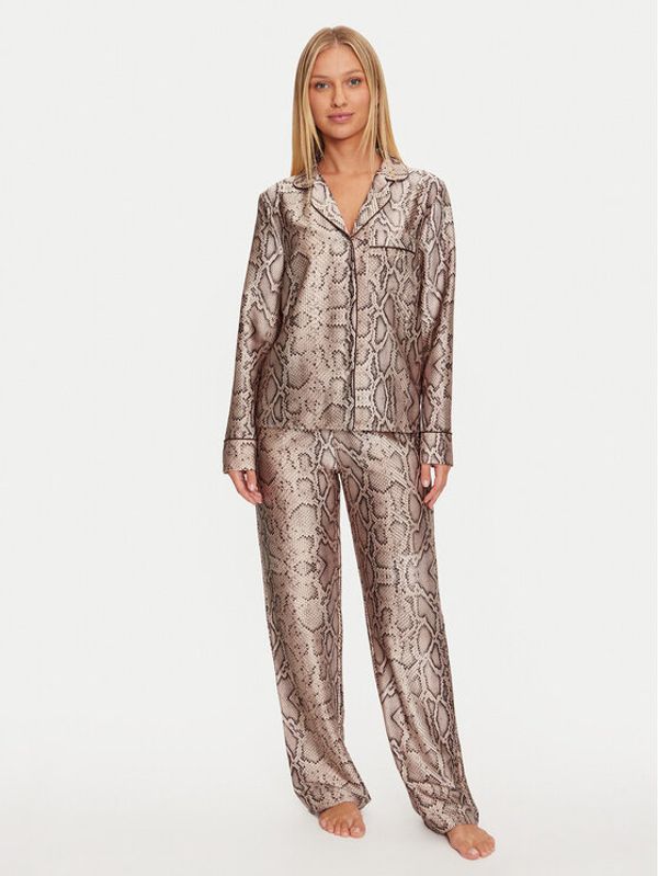 Guess Guess Pidžama O4BX06 WEFC2 Smeđa Regular Fit