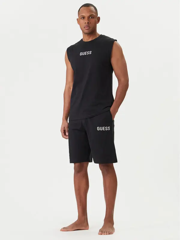 Guess Guess Pidžama U6GX02 KCAM1 Crna Regular Fit