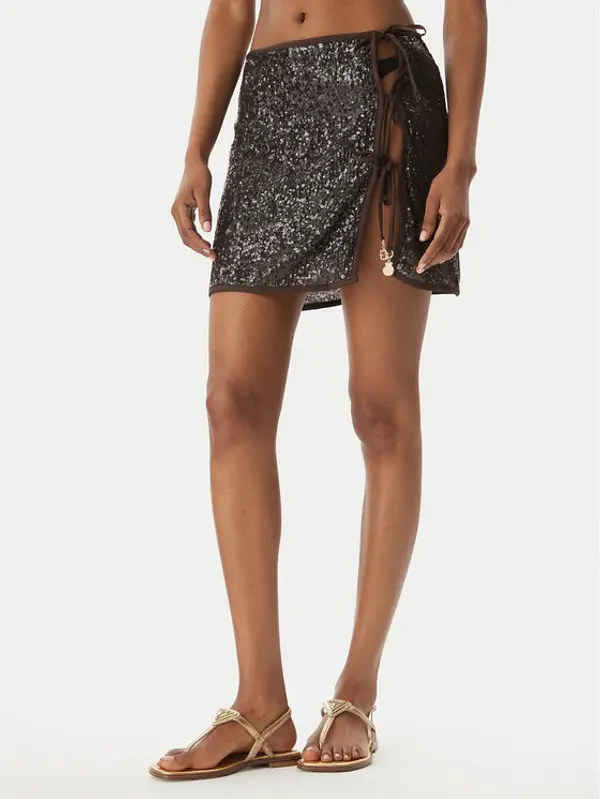 Guess Guess Plažna suknja E6GD05 KBMV0 Smeđa Regular Fit