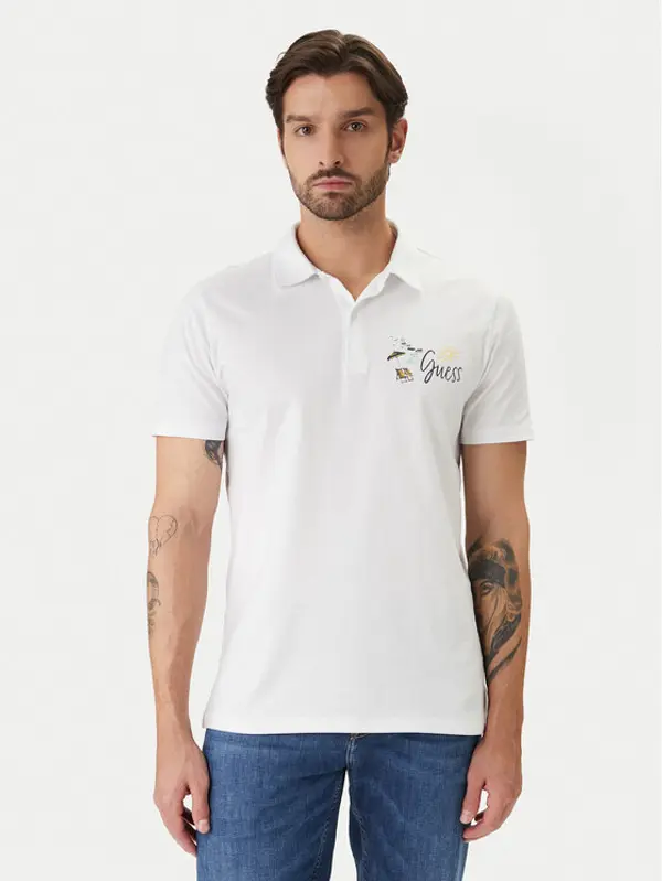 Guess Guess Polo F6GP01 K8FQ4 Bijela Regular Fit