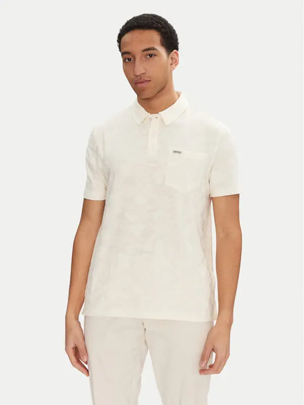 Guess Guess Polo M5GP08 KCSJ0 Écru Regular Fit