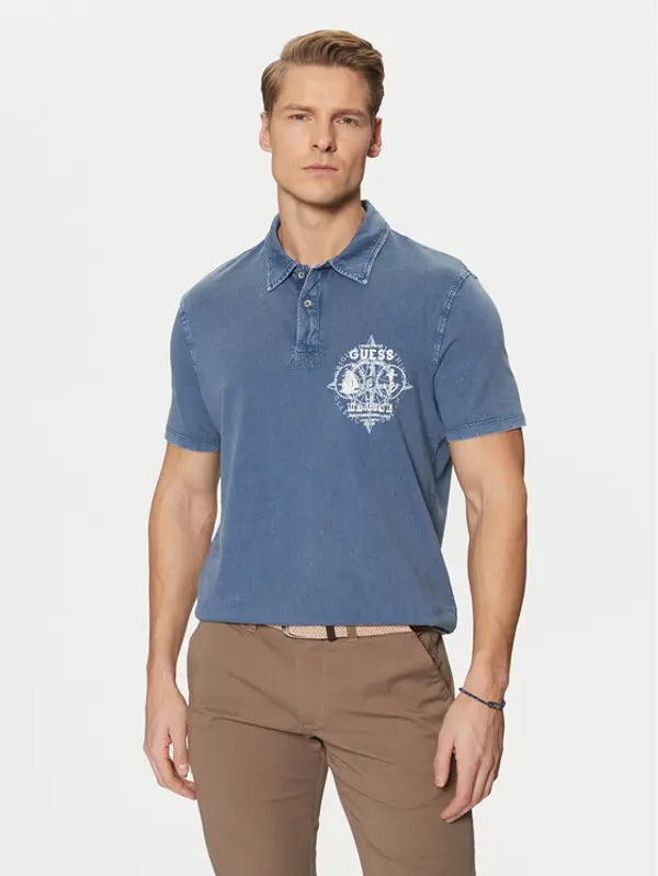 Guess Guess Polo M5RP10 KCMY0 Tamnoplava Regular Fit