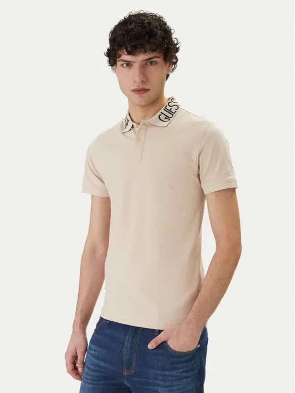 Guess Guess Polo M6GP66 K3070 Bež Slim Fit