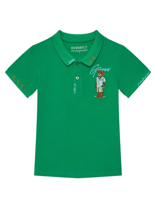 Guess Guess Polo N6GP01 K9WF4 Zelena Regular Fit