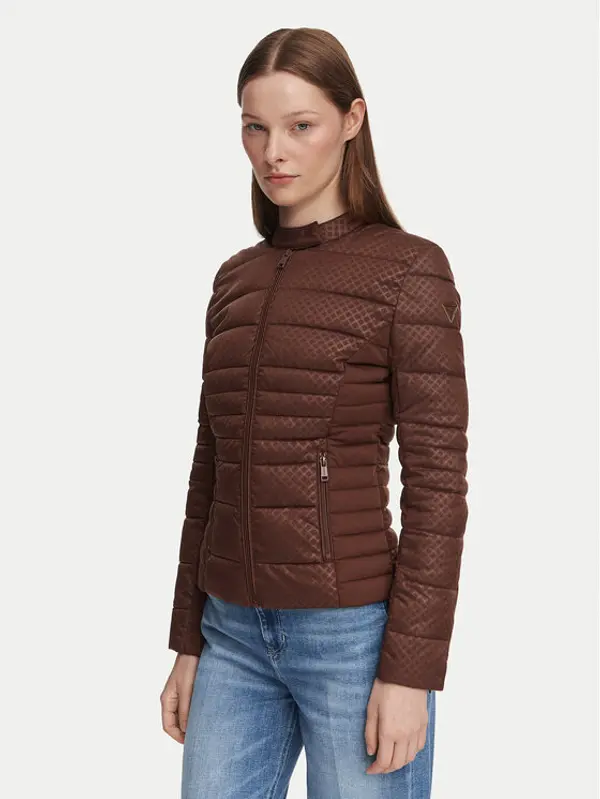 Guess Guess Prijelazna jakna W6YL16 W2891 Tamno smeđa Slim Fit