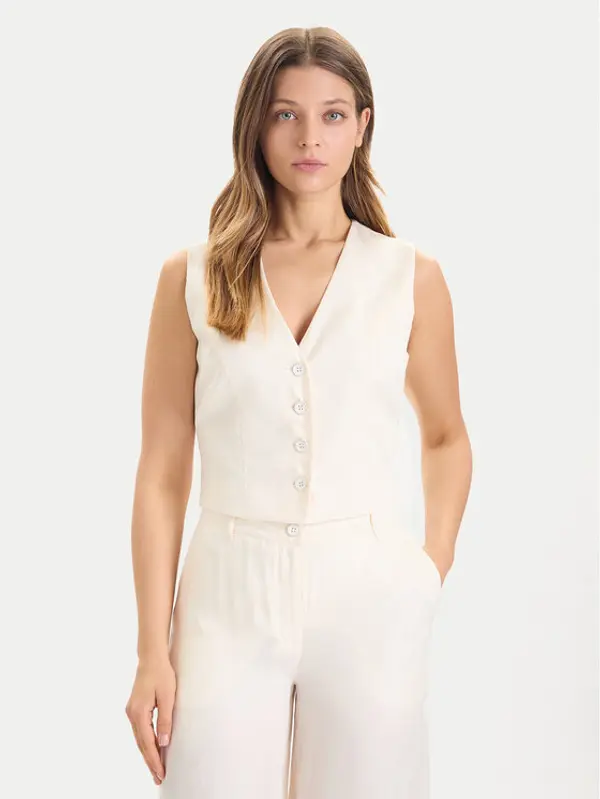 Guess Guess Prsluk W5YH51 WH5N2 Écru Regular Fit