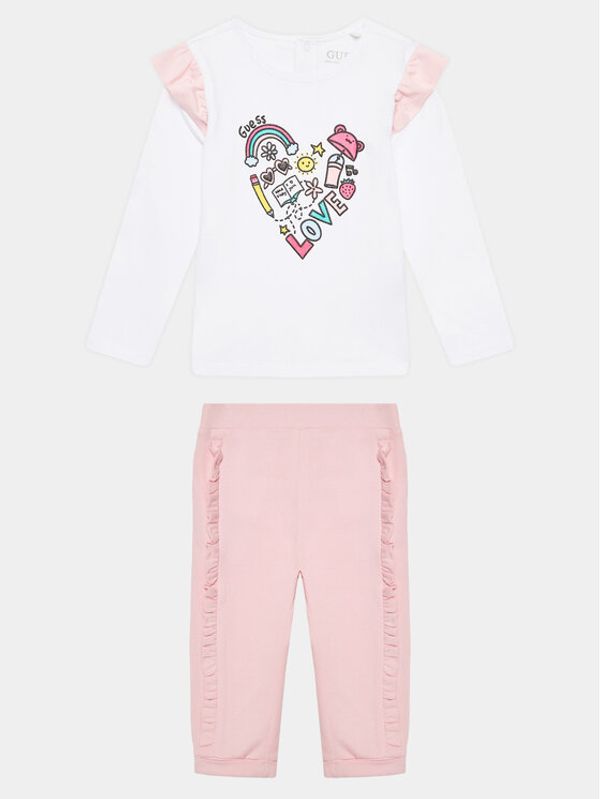 Guess Guess Set majica i hlače A3YG01 J1311 Bijela Regular Fit