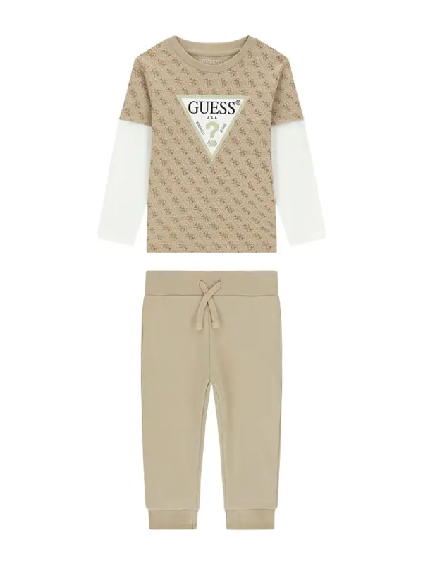 Guess Guess Set majica i hlače N6YG02 K4077 Bež Regular Fit