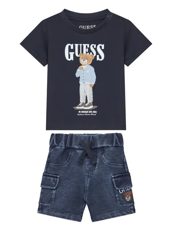 Guess Guess Set majica i kratke traperice I6GG04 K8HM4 Šarena Regular Fit