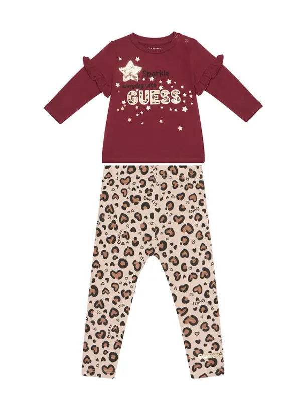 Guess Guess Set majica i leggins A5BG02 J1314 Crvena Regular Fit