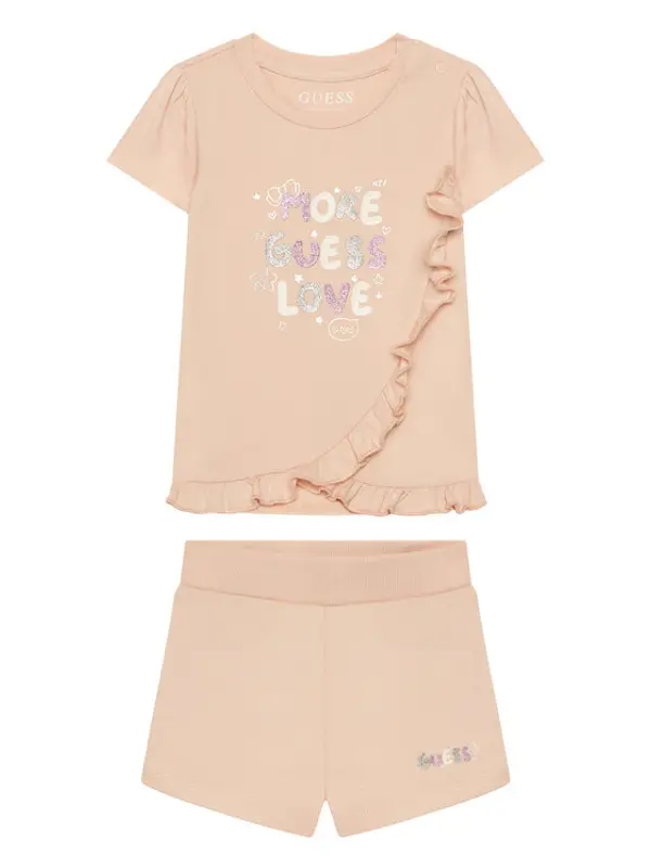 Guess Guess Set za bebe A6GG10 K6YW4 Svijetlo roza Regular Fit