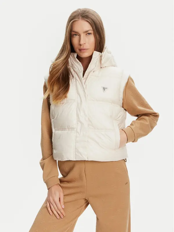 Guess Guess Sportski prsluk W5YL11 WHDO2 Écru Regular Fit