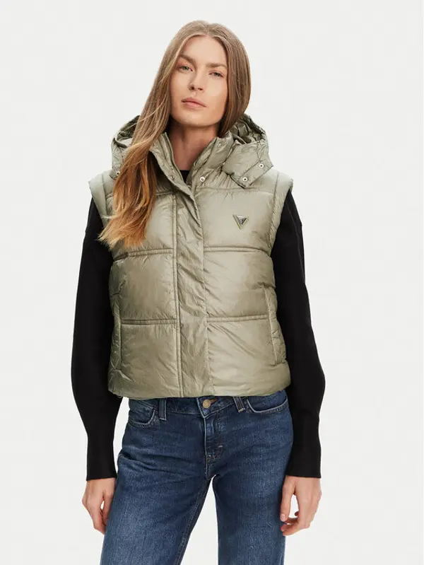 Guess Guess Sportski prsluk W5YL11 WHDO2 Zelena Regular Fit