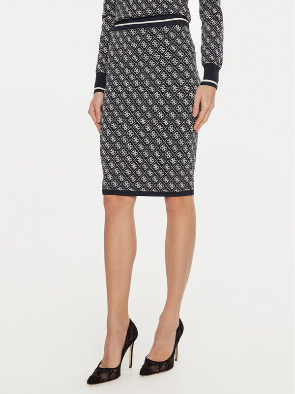 Guess Guess Suknja olovka Lise W4BD53 Z37K0 Tamnoplava Slim Fit