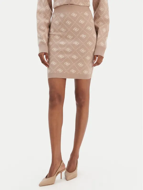 Guess Guess Suknja olovka W4BD0S Z3JD2 Bež Regular Fit