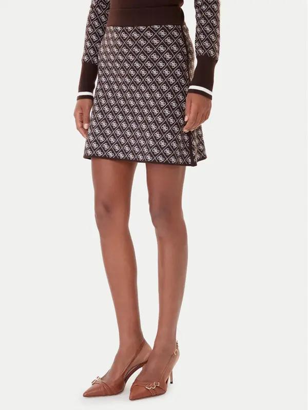 Guess Guess Suknja olovka W5BD81 Z3JD2 Tamno smeđa Slim Fit