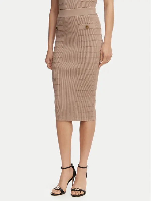 Guess Guess Suknja olovka W5YD66 Z0130 Smeđa Slim Fit