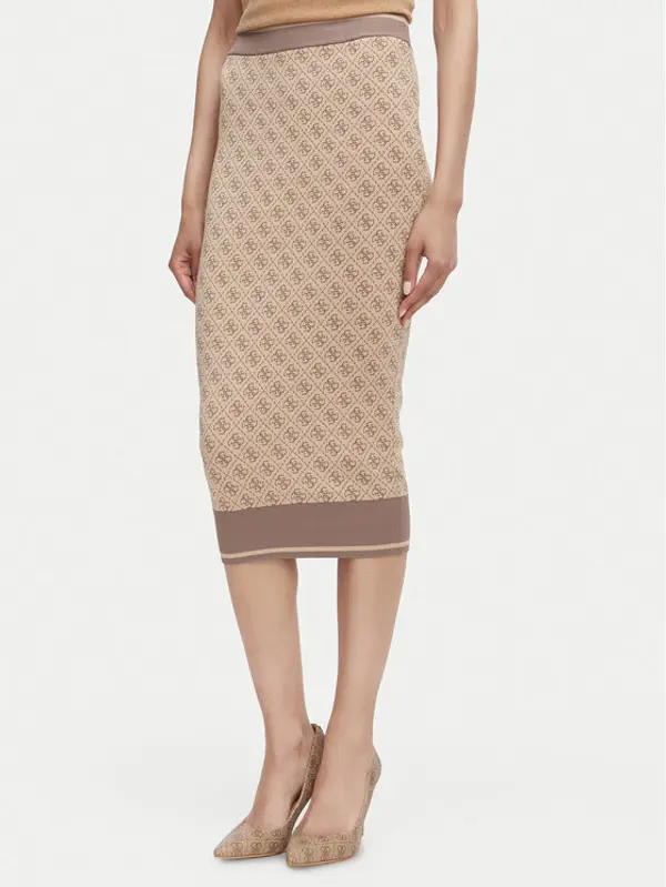 Guess Guess Suknja olovka W6YD19 Z0961 Bež Slim Fit