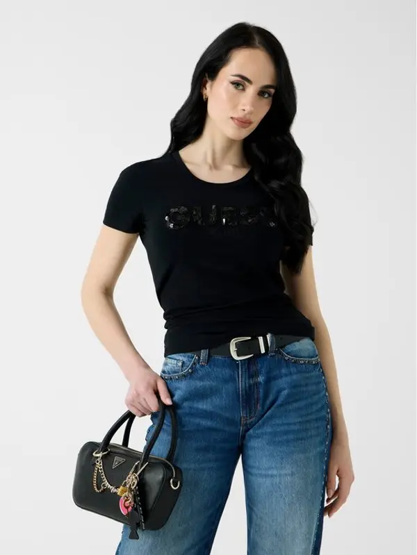 Guess Guess T-shirt 174863 Crna Classic Fit