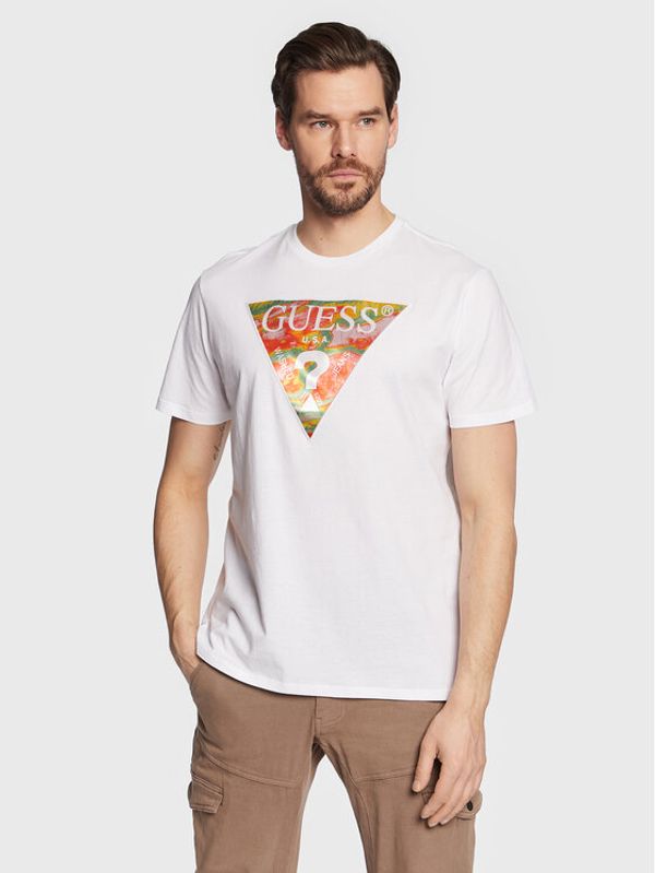 Guess Guess T-shirt Abstract Logo M3GI57 K9RM1 Bijela Slim Fit