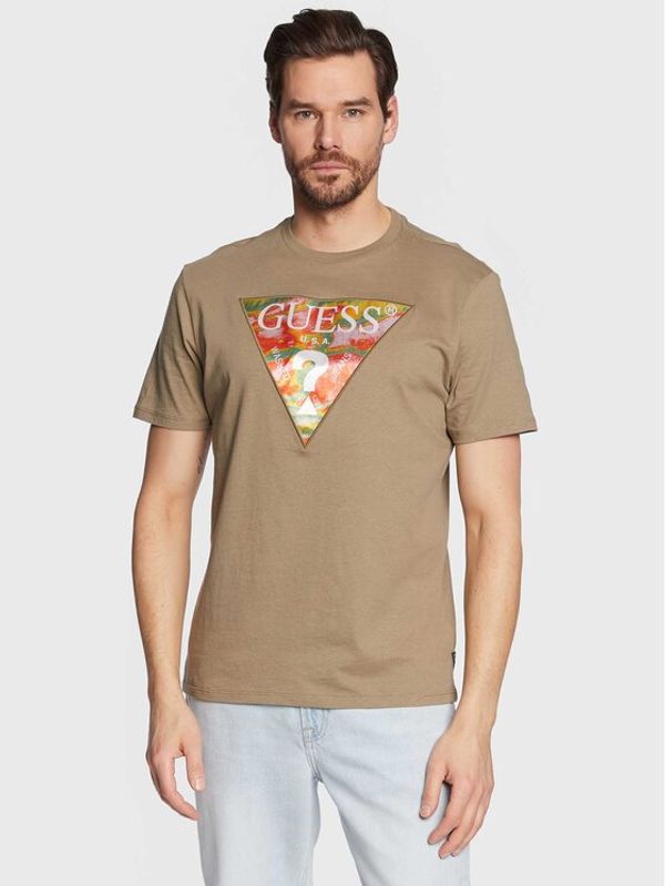 Guess Guess T-shirt Abstract Logo M3GI57 K9RM1 Zelena Slim Fit