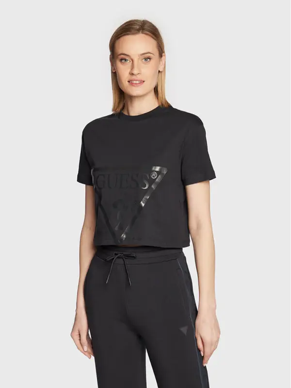 Guess Guess T-shirt Adele V2YI06 K8HM0 Crna Regular Fit