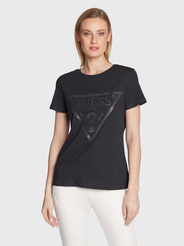 Guess Guess T-shirt Adele V2YI07 K8HM0 Crna Regular Fit