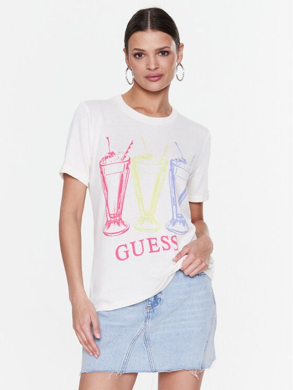 Guess Guess T-shirt Adelita W3RI24 KBK72 Écru Regular Fit