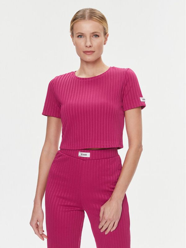Guess Guess T-shirt Anneka Crop Tee V4RI02 KC2U2 Ljubičasta Cropp Fit