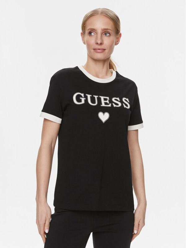 Guess Guess T-shirt Caryl V4RI04 K8FQ4 Crna Regular Fit
