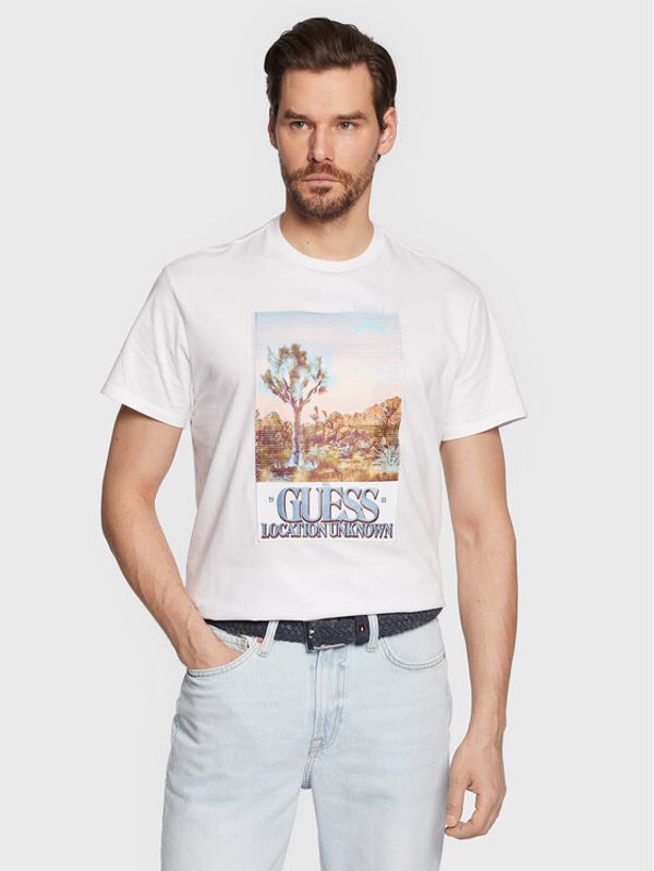 Guess Guess T-shirt Desert Photo M3GI74 KA260 Bijela Regular Fit