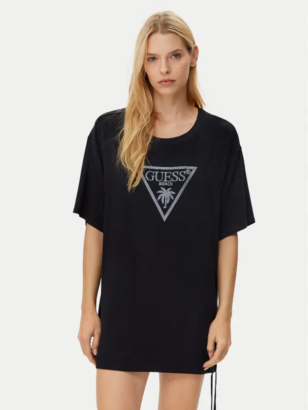 Guess Guess T-shirt E4GI00 K68D2 Crna Regular Fit