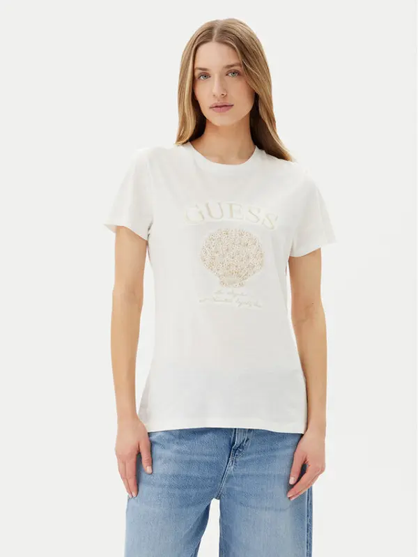 Guess Guess T-shirt E5GI03 K8G01 Bijela Regular Fit