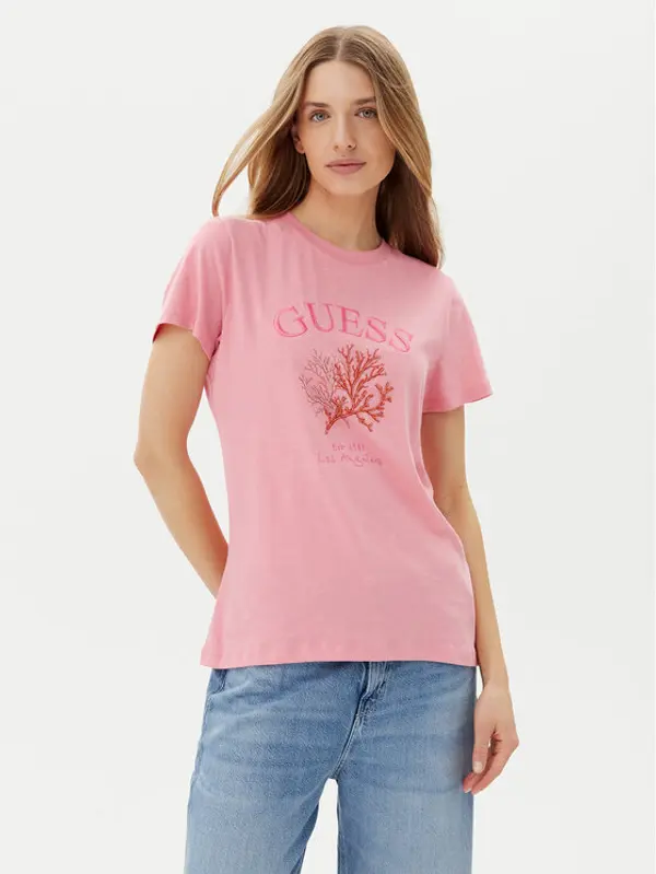 Guess Guess T-shirt E5GI03 K8G01 Ružičasta Regular Fit