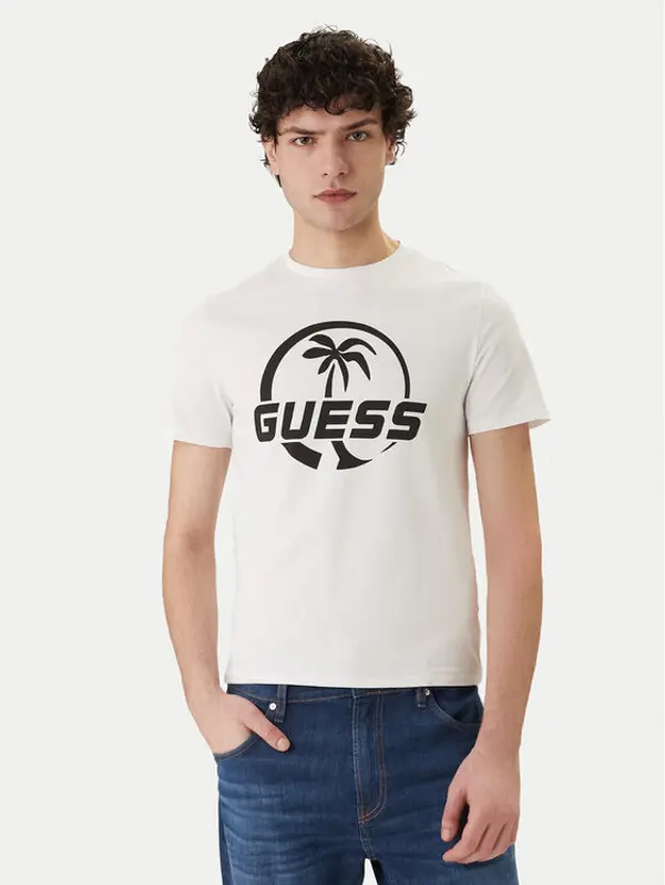 Guess Guess T-shirt F6GI00 J1314 Bijela Slim Fit