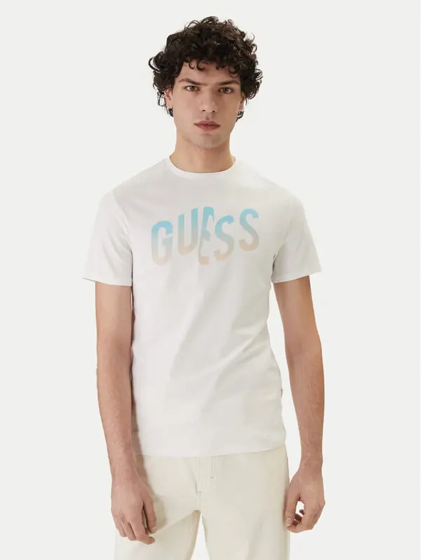 Guess Guess T-shirt F6GI02 J1314 Bijela Slim Fit