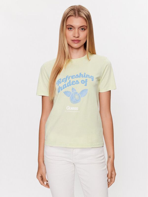 Guess Guess T-shirt Fruits W3GI24 I3Z14 Zelena Regular Fit